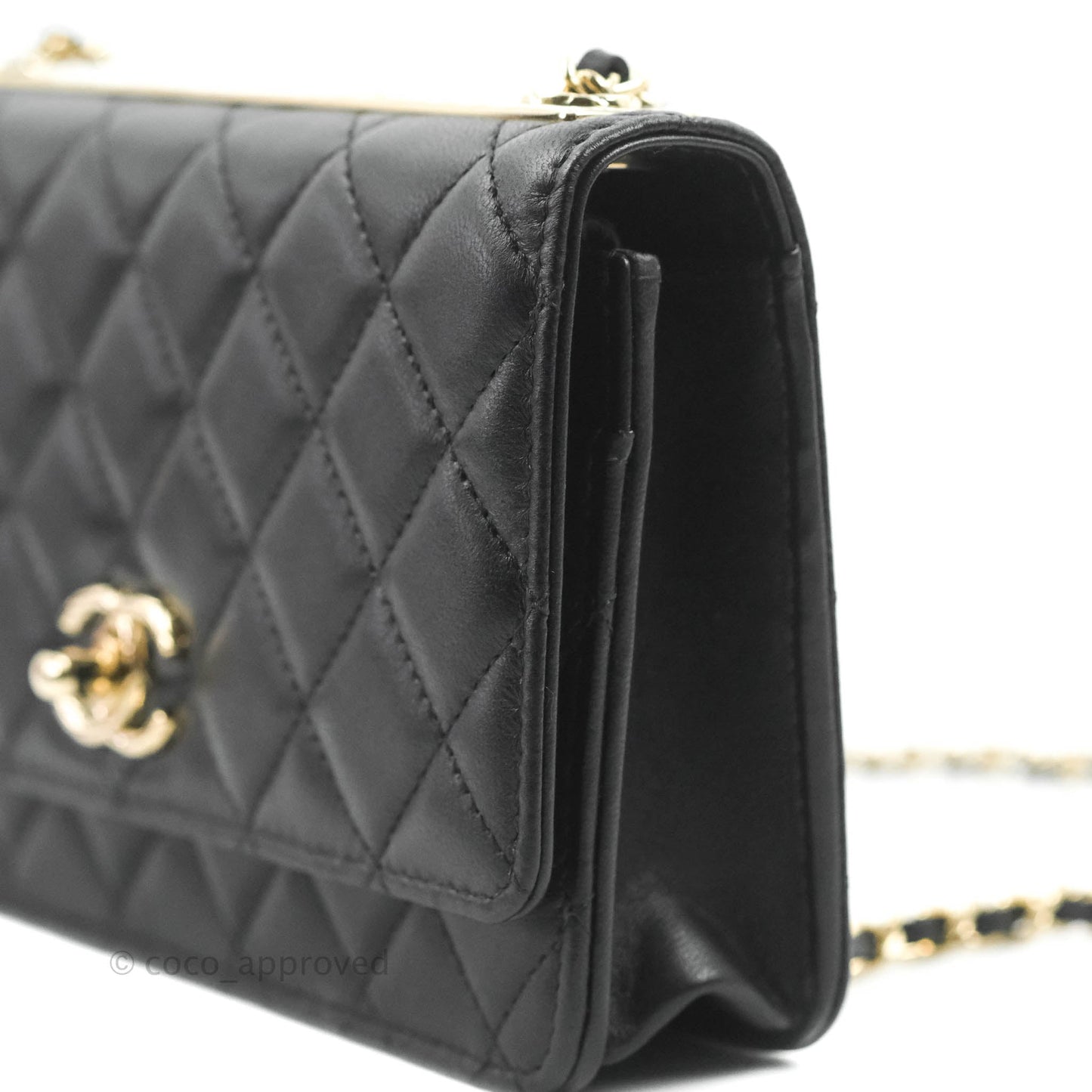 Chanel Quilted WOC Black Lambskin Gold Hardware