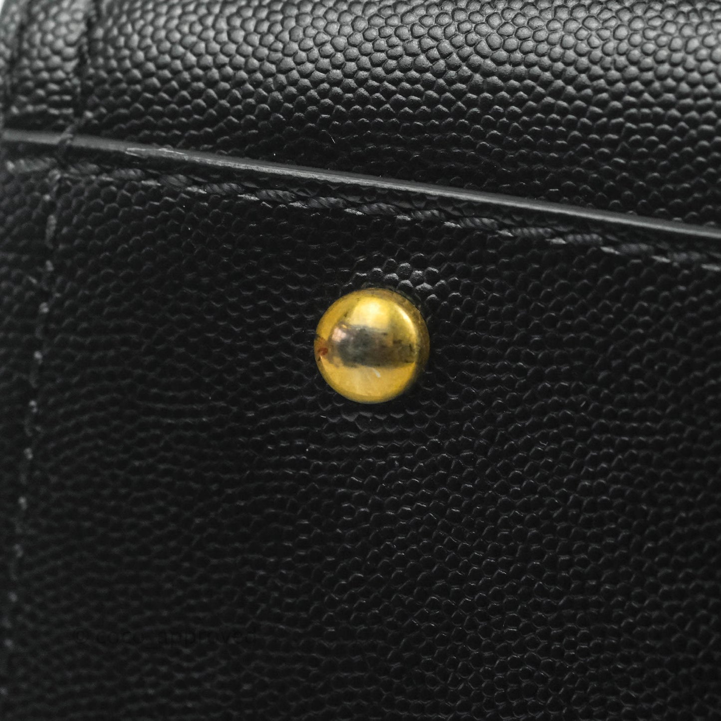 Chanel Small Studded Deauville Tote Black Caviar Gold Hardware