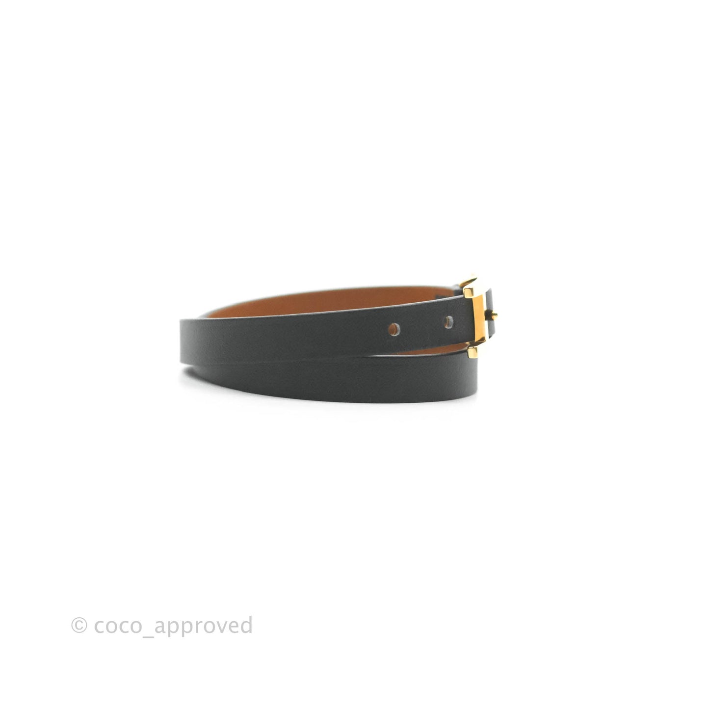 Hermès Veau Behapi Single Tour Bracelet Black Fauve