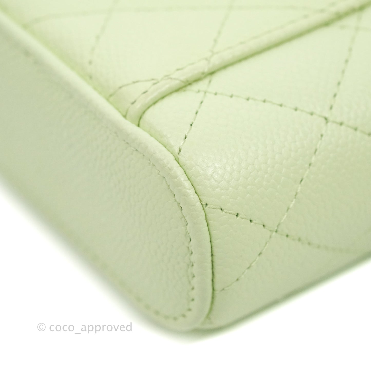 Chanel Quilted Small Handle With Care Vanity Case With Chain Green Caviar Gold Hardware