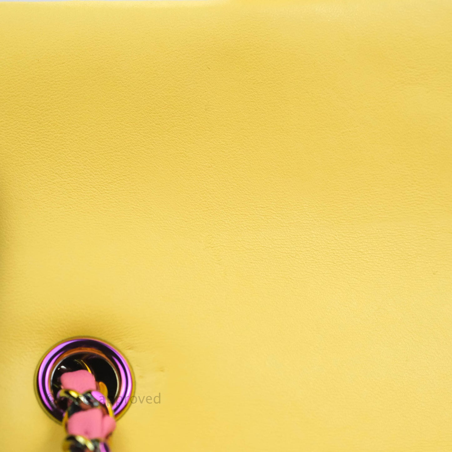 Chanel Mini Rectangular Pink Lambskin Rainbow Hardware