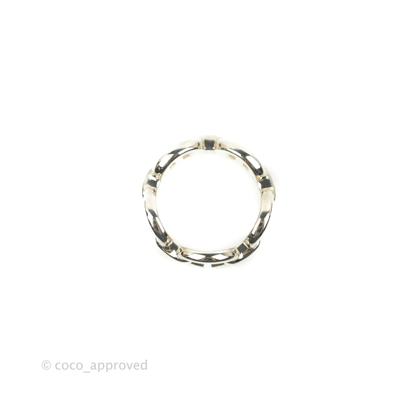 Hermès Sterling Silver PM Chaine d'Ancre Enchainee Band Ring 54