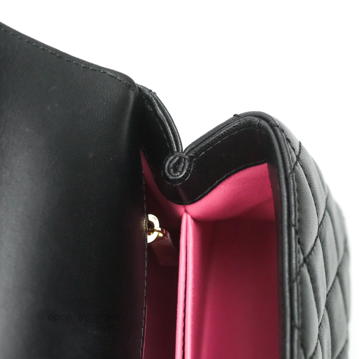 Chanel Quilted Mini Rainbow Coco Handle Bag Lambskin Black Gold Hardware