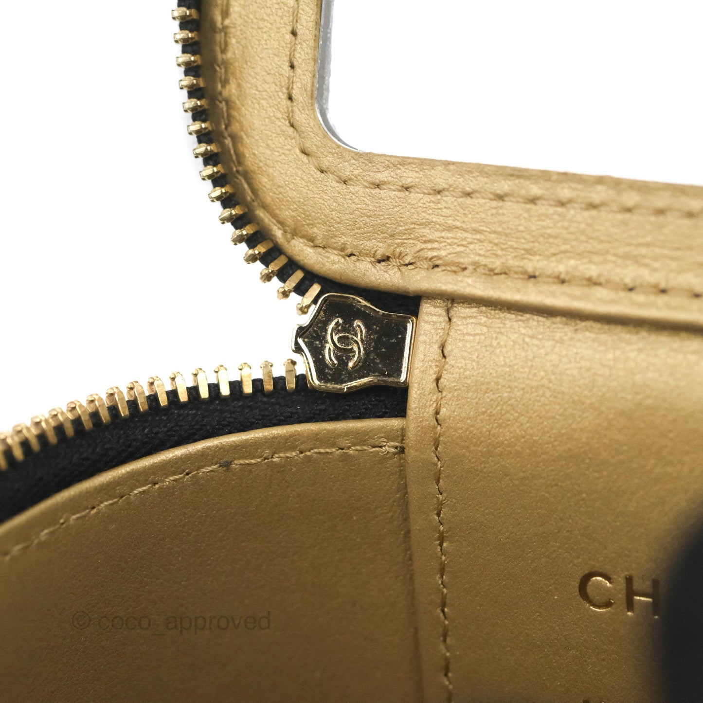 Chanel Mini Ball Crush Vanity With Chain Black Lambskin Gold Hardware