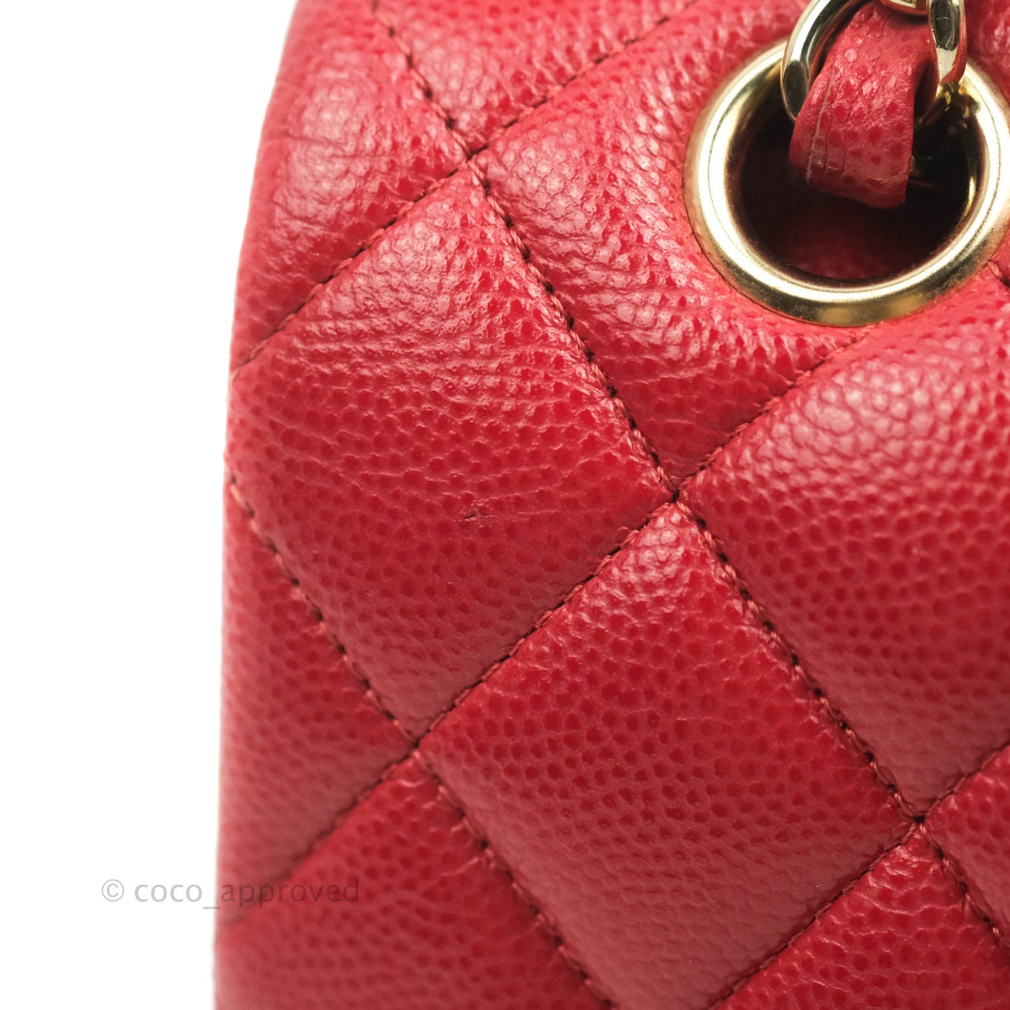 Chanel Classic M/L Medium Double Flap Red Caviar Gold Hardware