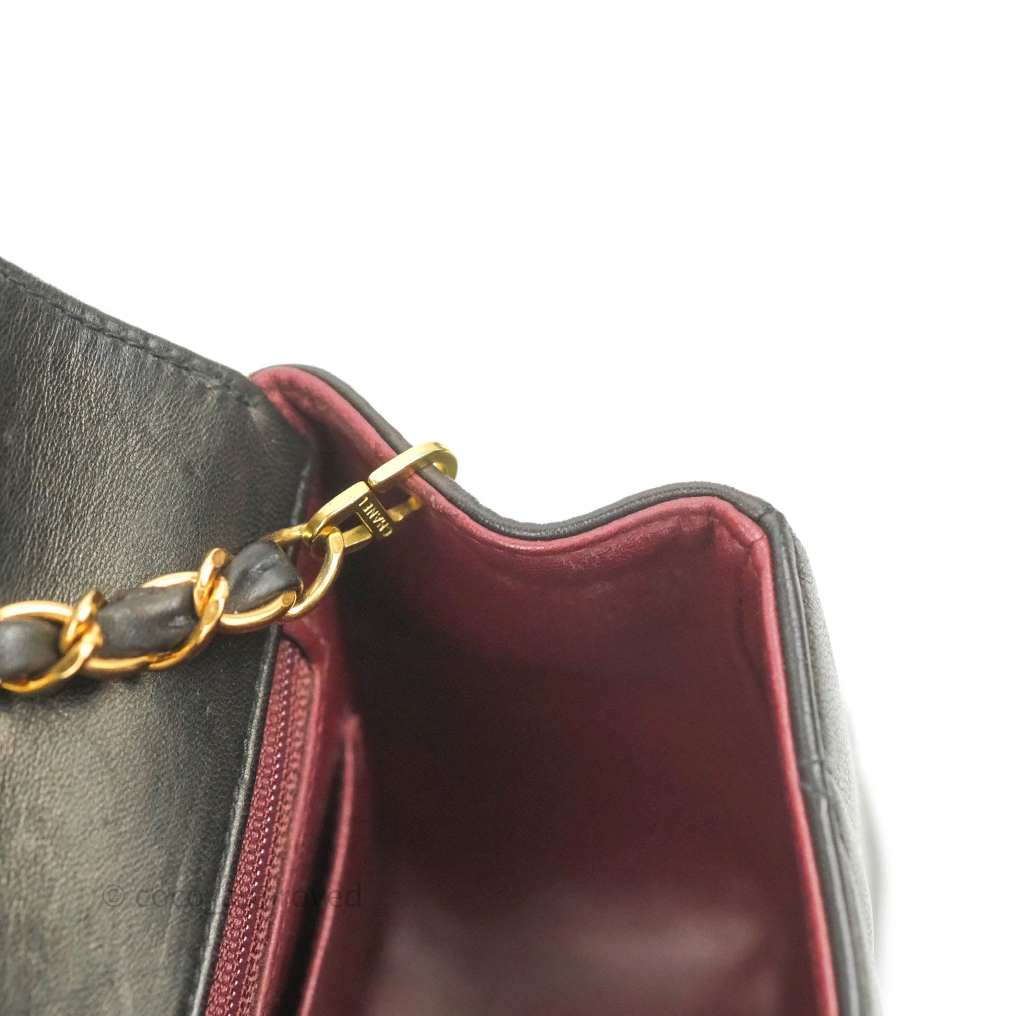 Chanel Vintage Small Quilted Classic Diana Flap Bag Black Lambskin 24K Gold Hardware
