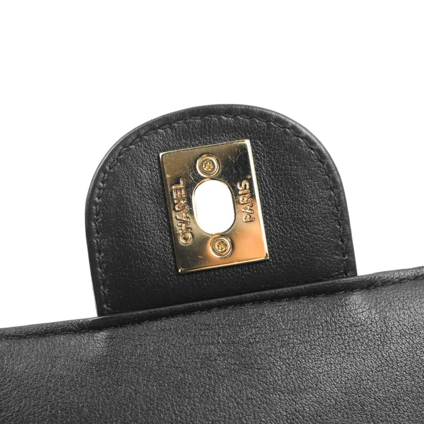 Chanel Small Coco Lady Quilted Flap Bag With Top Handle Black Calfskin Gold Hardware