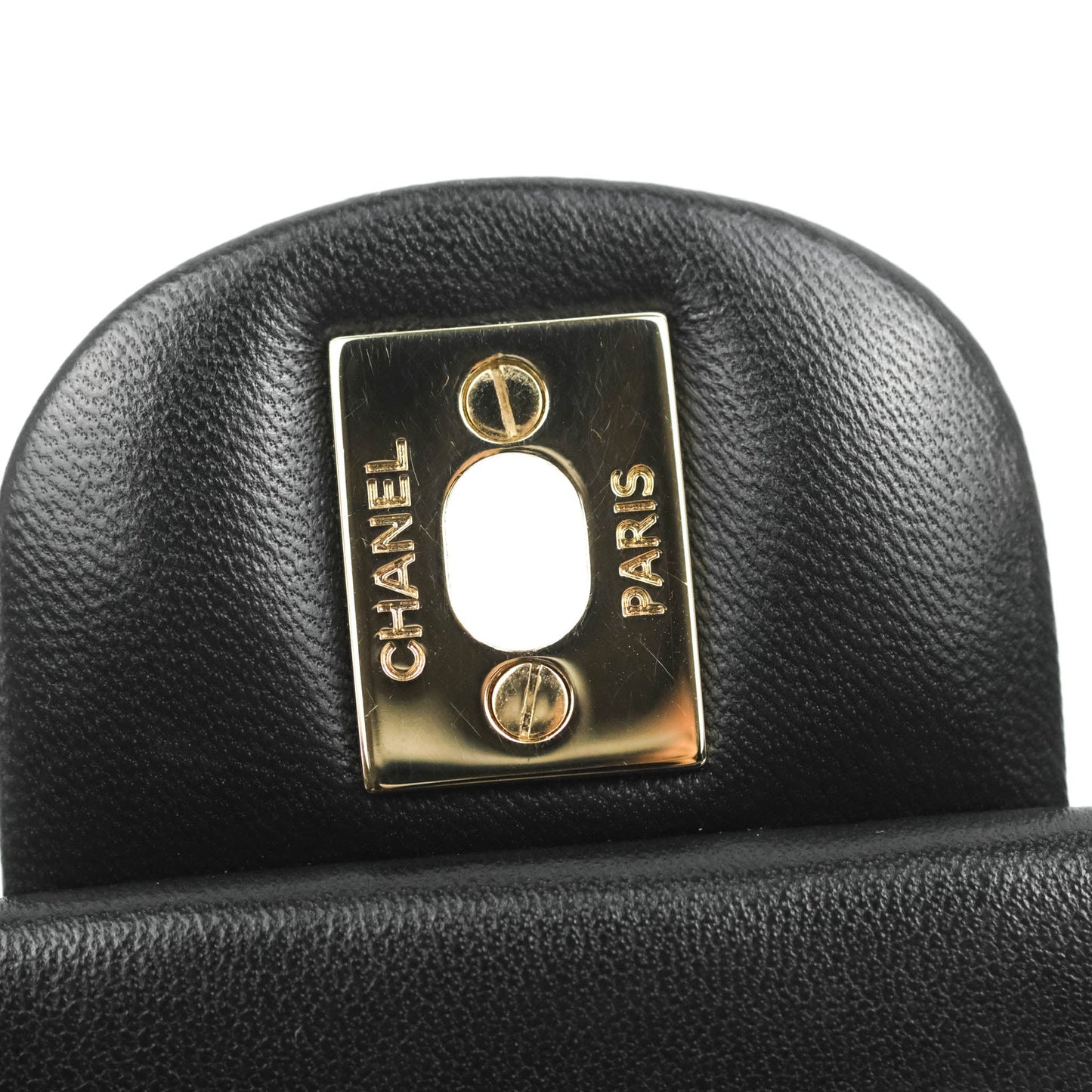 Chanel Mini Square Black Lambskin Gold Hardware