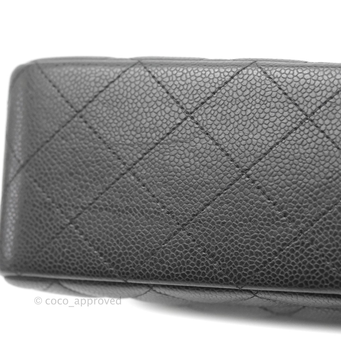 Chanel Jumbo Single Flap Black Caviar Silver Hardware