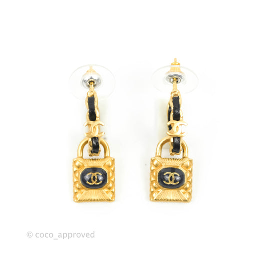 Chanel Key Lock CC Chain Drop Earrings 20A