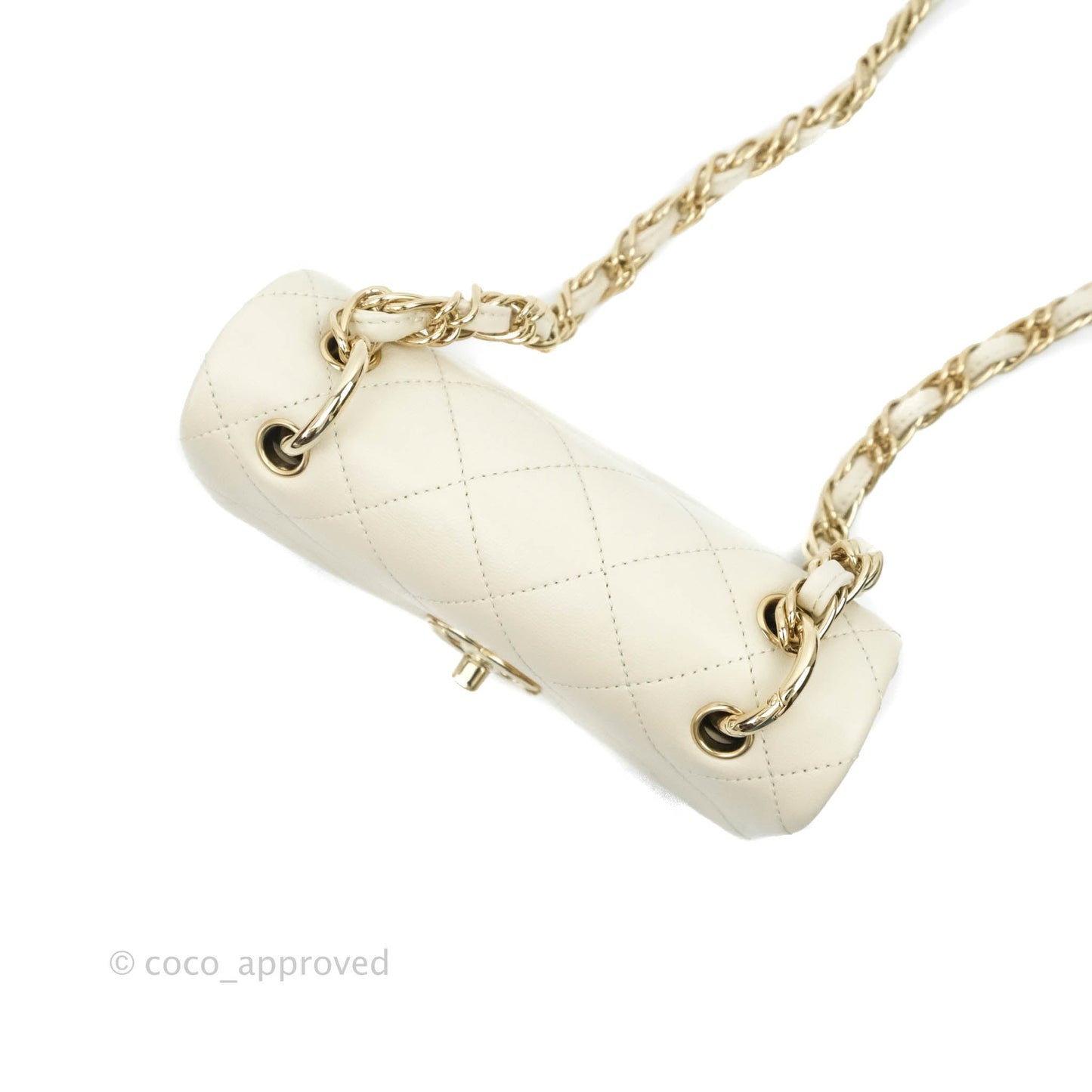 Chanel Flat Quilted Flap Bag Lambskin & Gold-Tone Ivory