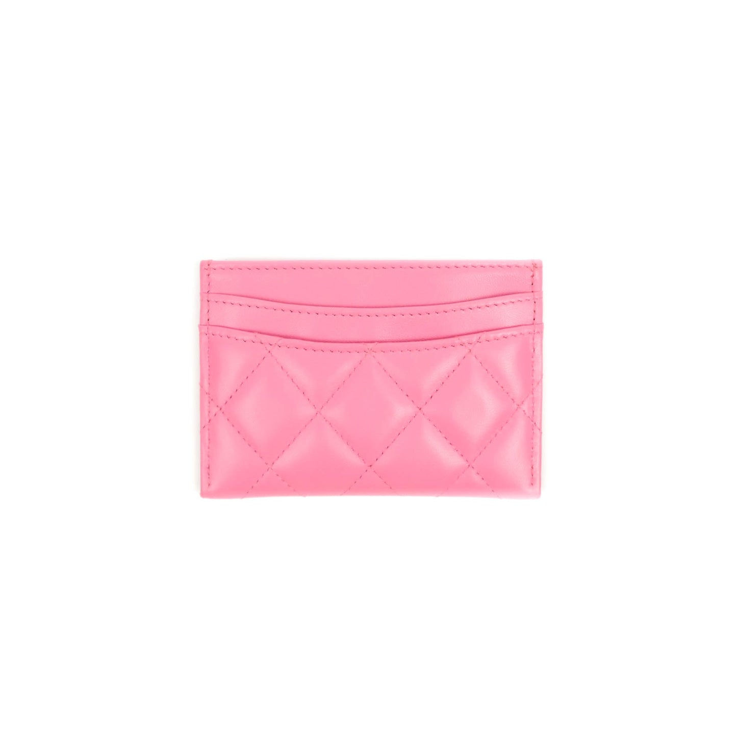 Chanel Classic Card Holder Pink Lambskin Rainbow Hardware