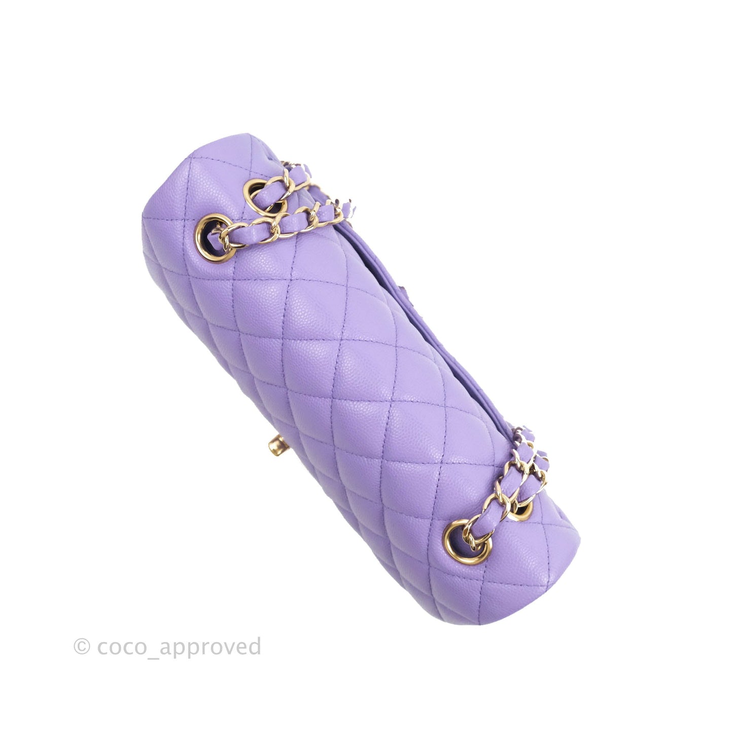 Chanel Small Classic Quilted Flap Purple Caviar Gold Hardware 20S