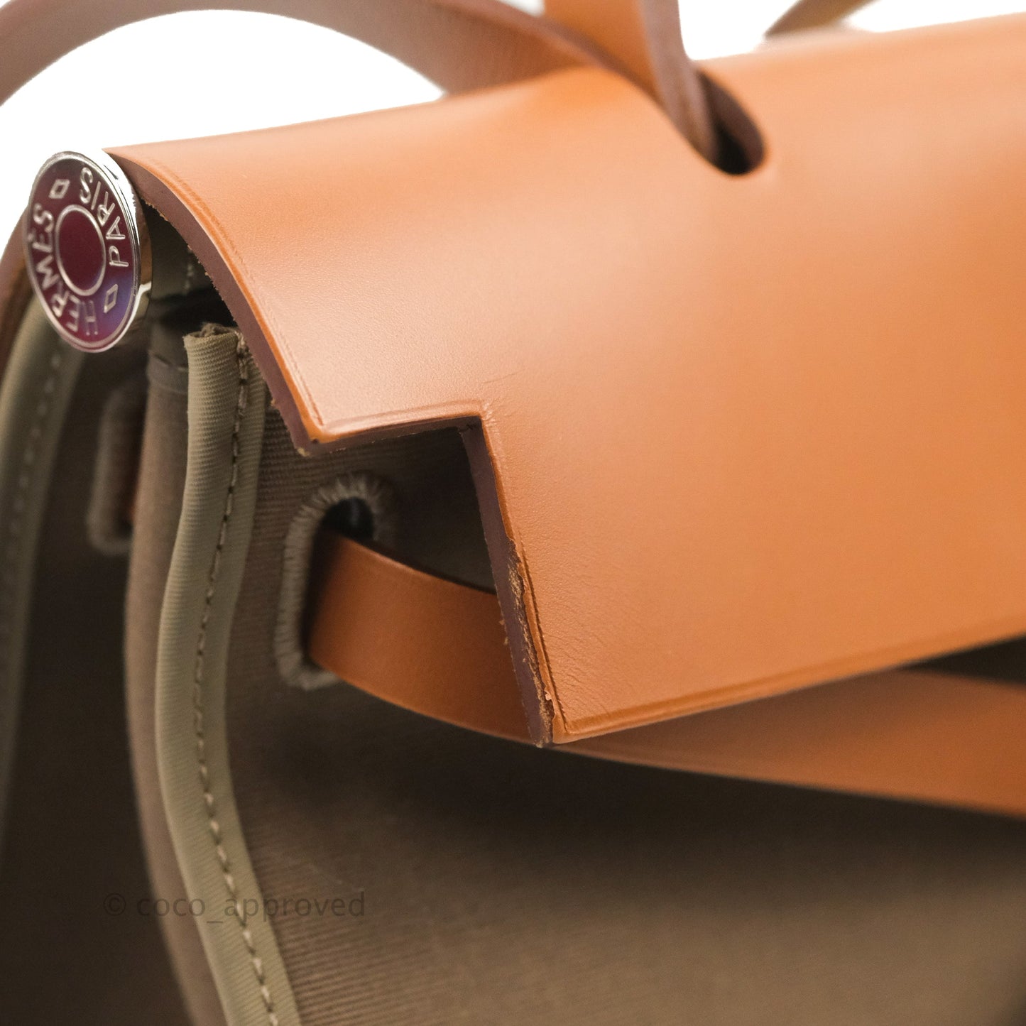Hermès Herbag Zip 31 Etoupe/Fauve Canvas Palladium Hardware