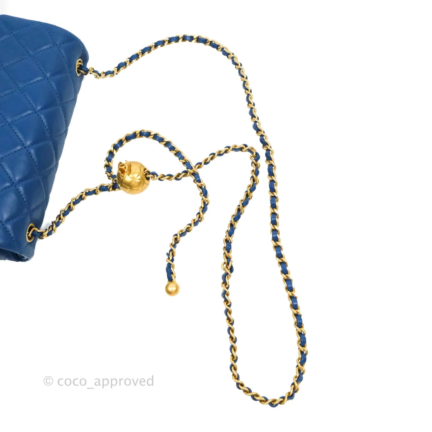 Chanel Quilted Mini Rectangular Pearl Crush Blue Lambskin Aged Gold Hardware