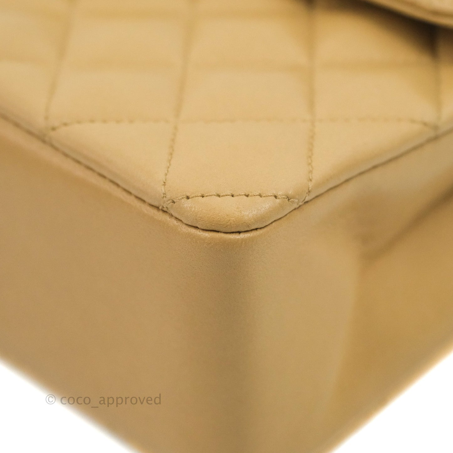 Chanel Vintage Mini Square Beige Lambskin 24K Gold Hardware