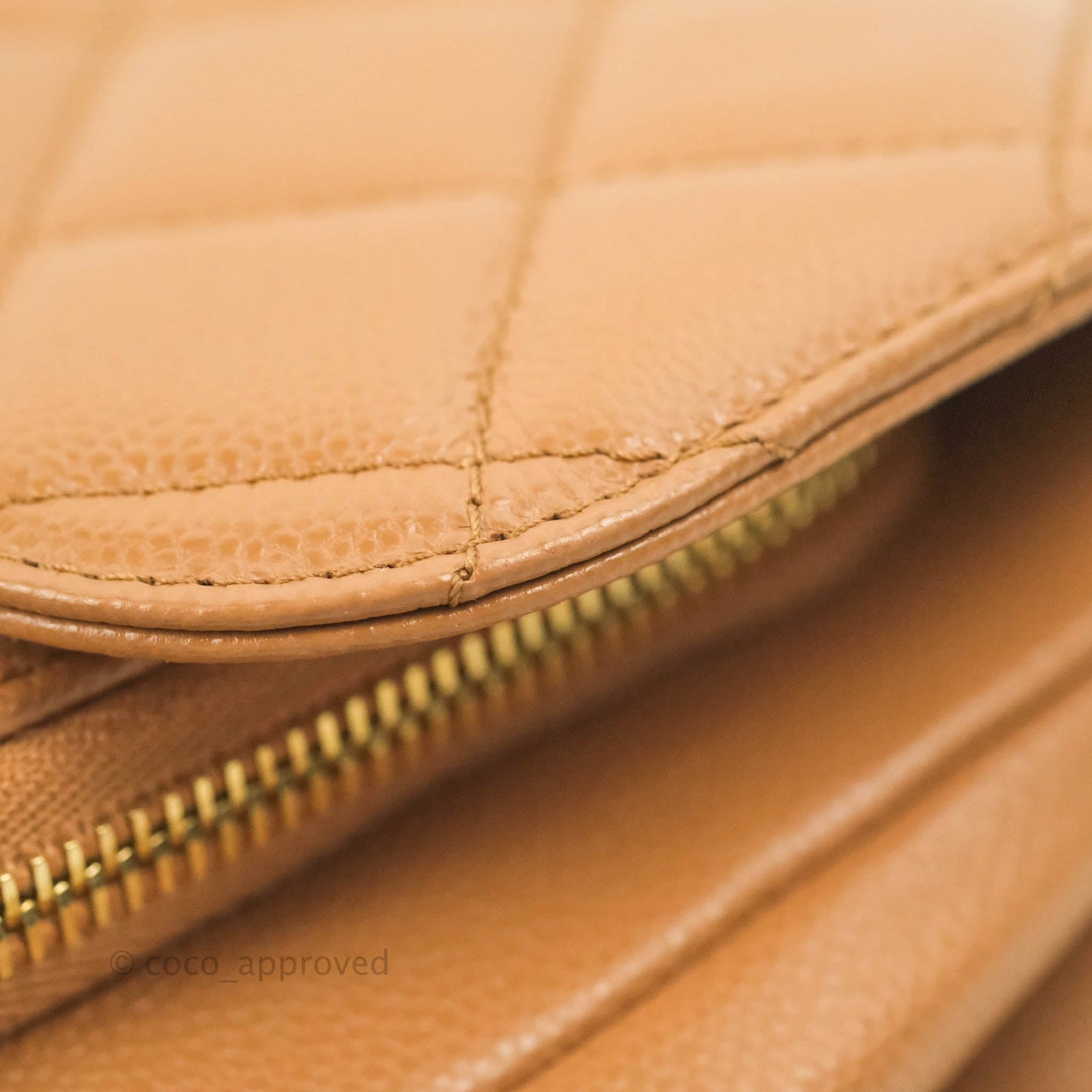 Chanel Quilted Medium Business Affinity Flap Caramel Caviar Gold Hardware 21P