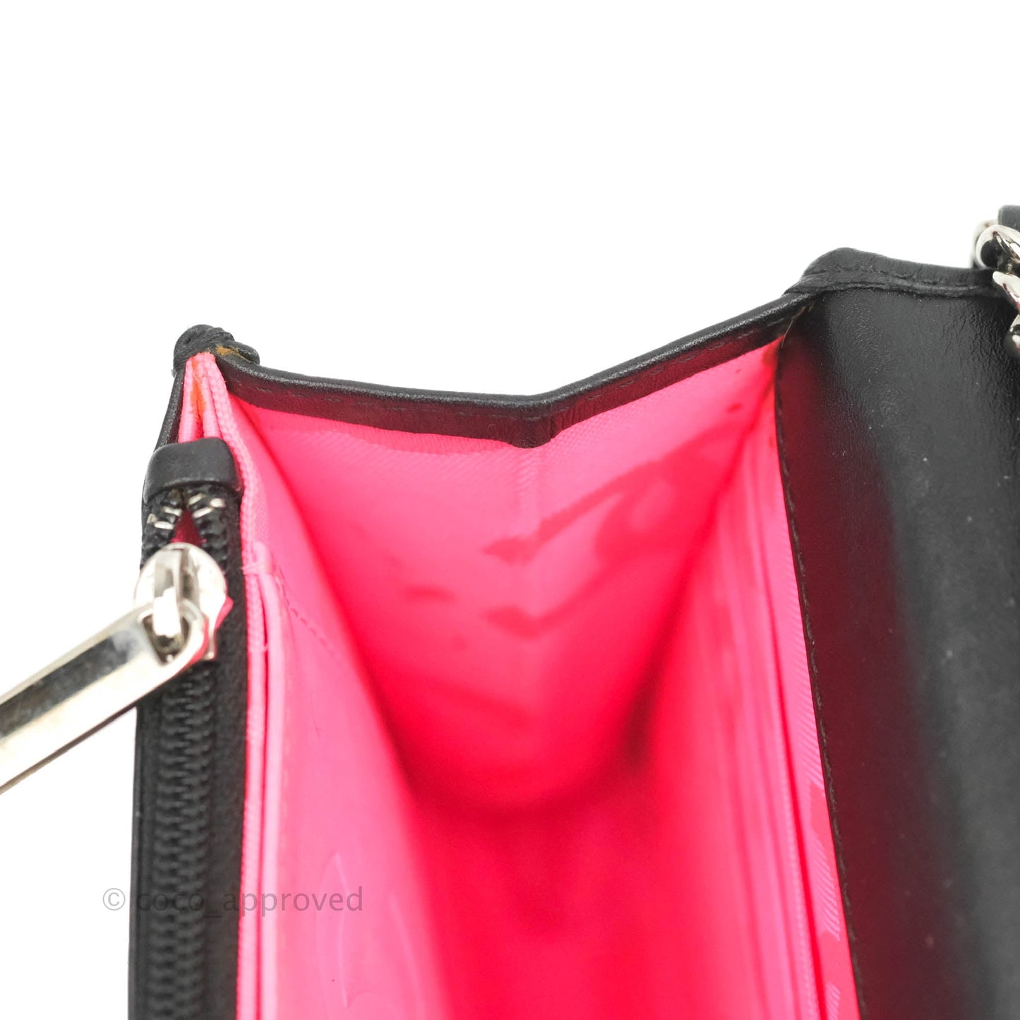 Chanel Calfskin Quilted Cambon Wallet on Chain WOC Black Silver Hardware