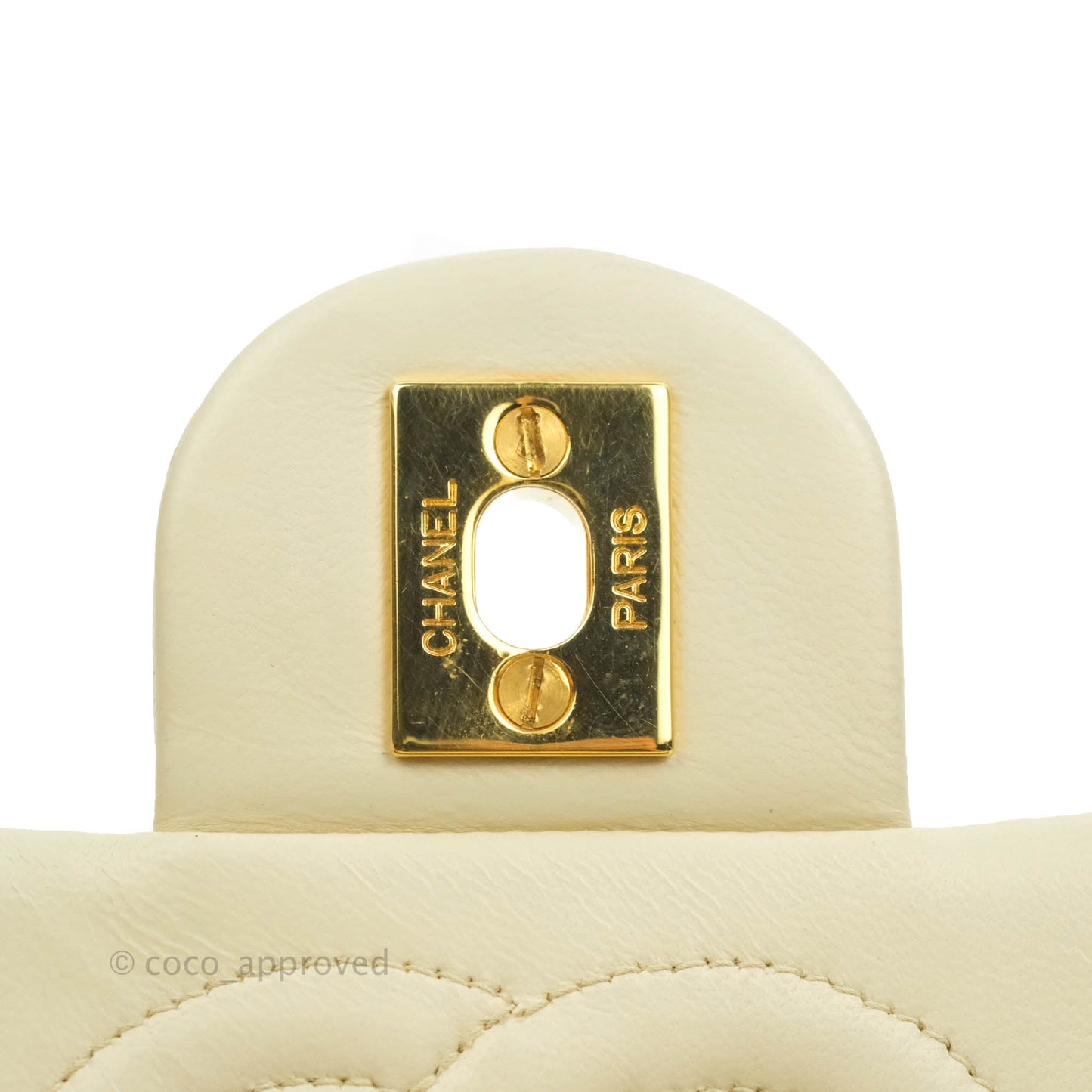 Chanel Vintage Mini Square Beige Lambskin 24K Gold Hardware