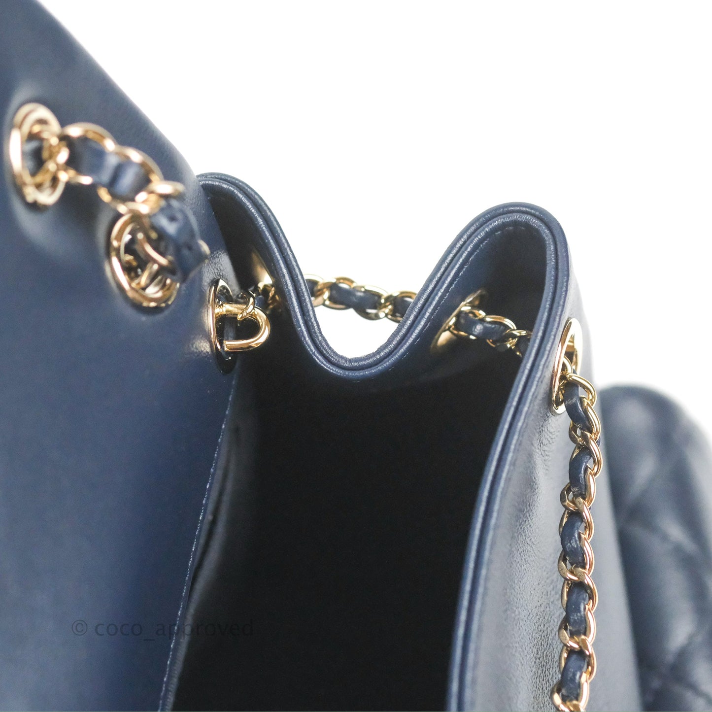 Chanel Duma Backpack Medium Navy Calfskin Gold Hardware 23P