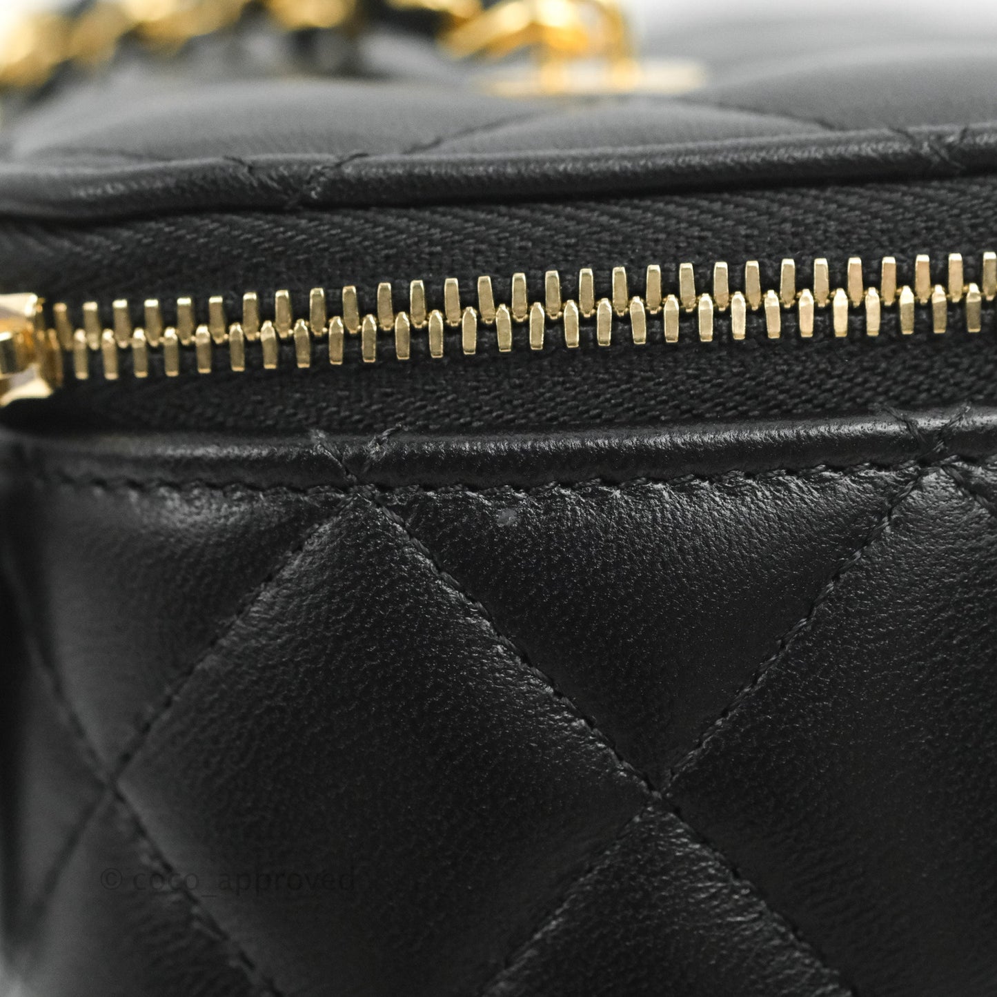 Chanel Vanity with Chain Black Lambskin Gold Hardware 23C
