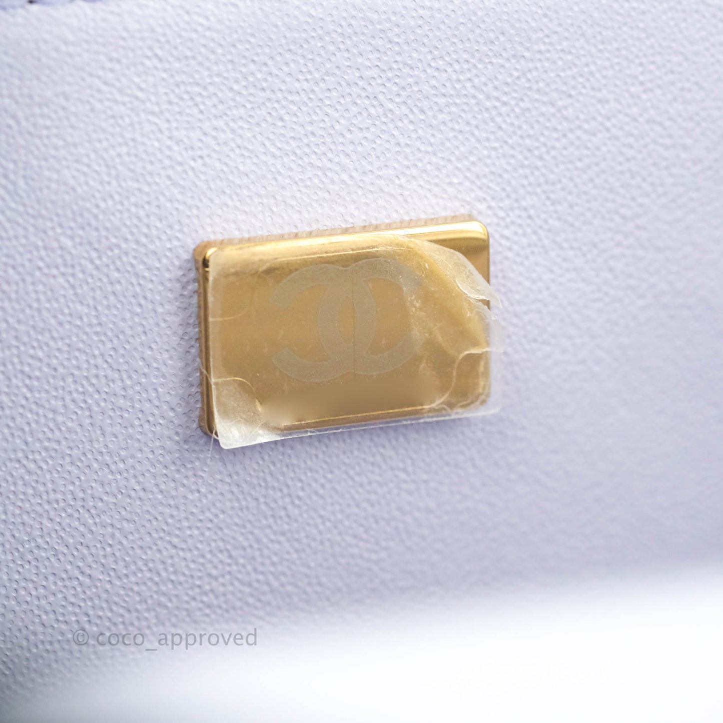 Chanel Top Handle Mini Rectangular Flap Bag Lilac Lambskin Aged Gold Hardware 21K