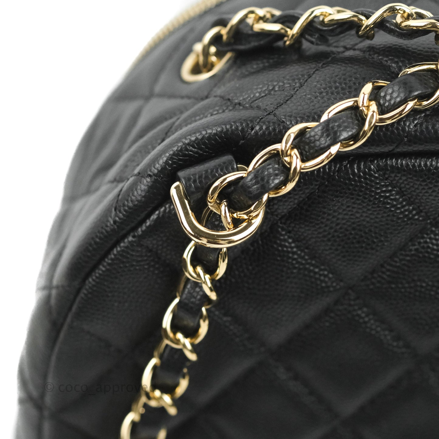Chanel Quilted Large CC Day Backpack Black Caviar Gold Hardware