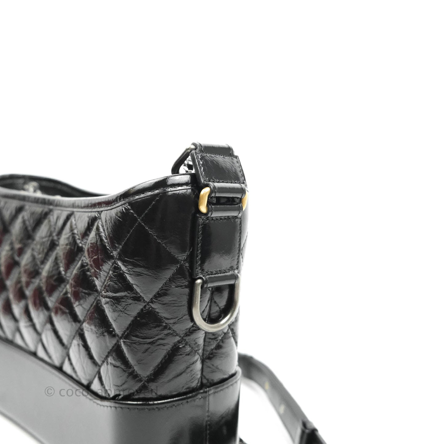 Chanel New Medium Gabrielle Hobo Black Shiny Aged Calfskin Mixed Hardware 20A