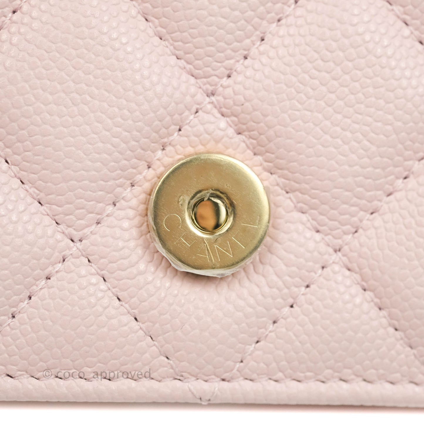 Chanel Mini Wallet With Chain Light Pink Caviar Gold Hardware
