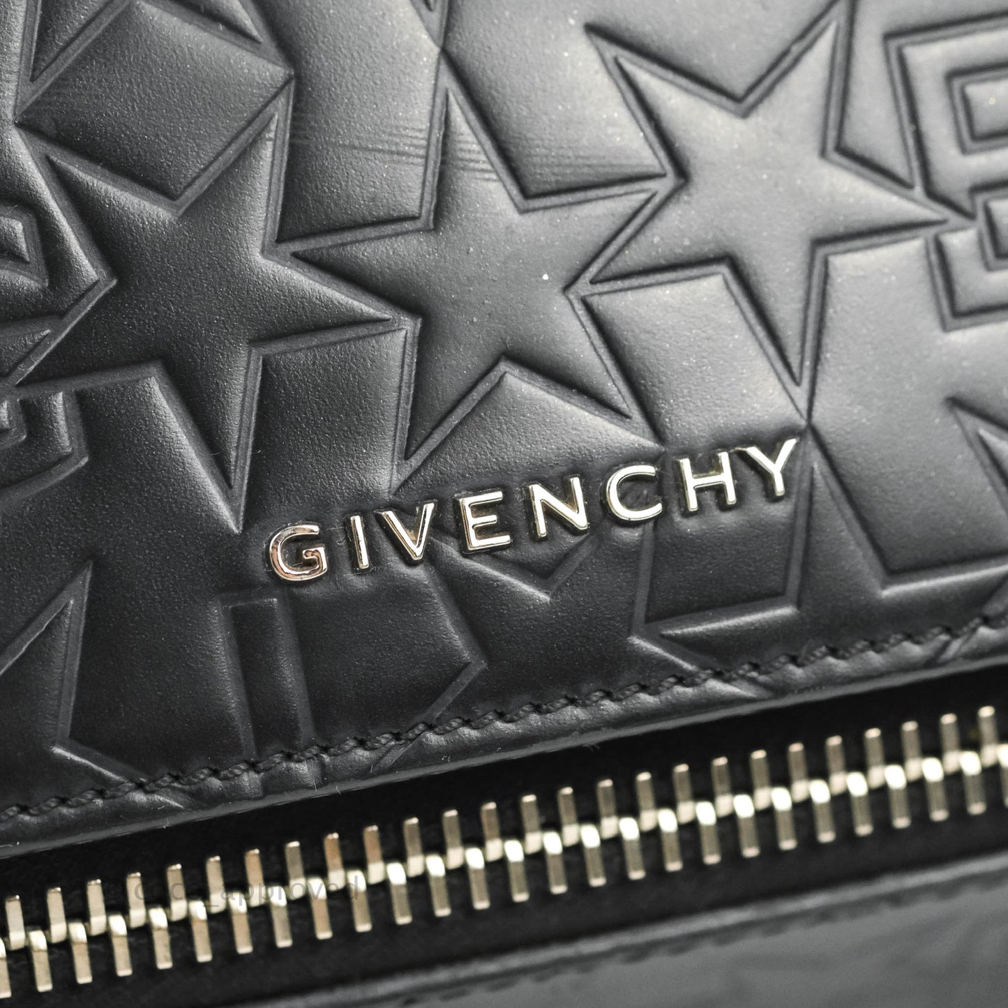 Givenchy Calfskin Star Embossed Medium Pandora Box Crossbody Bag Black