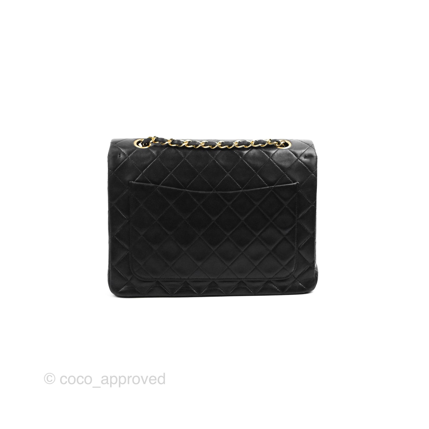 Chanel Vintage Square Flap Bag Black Lambskin 24K Gold Hardware