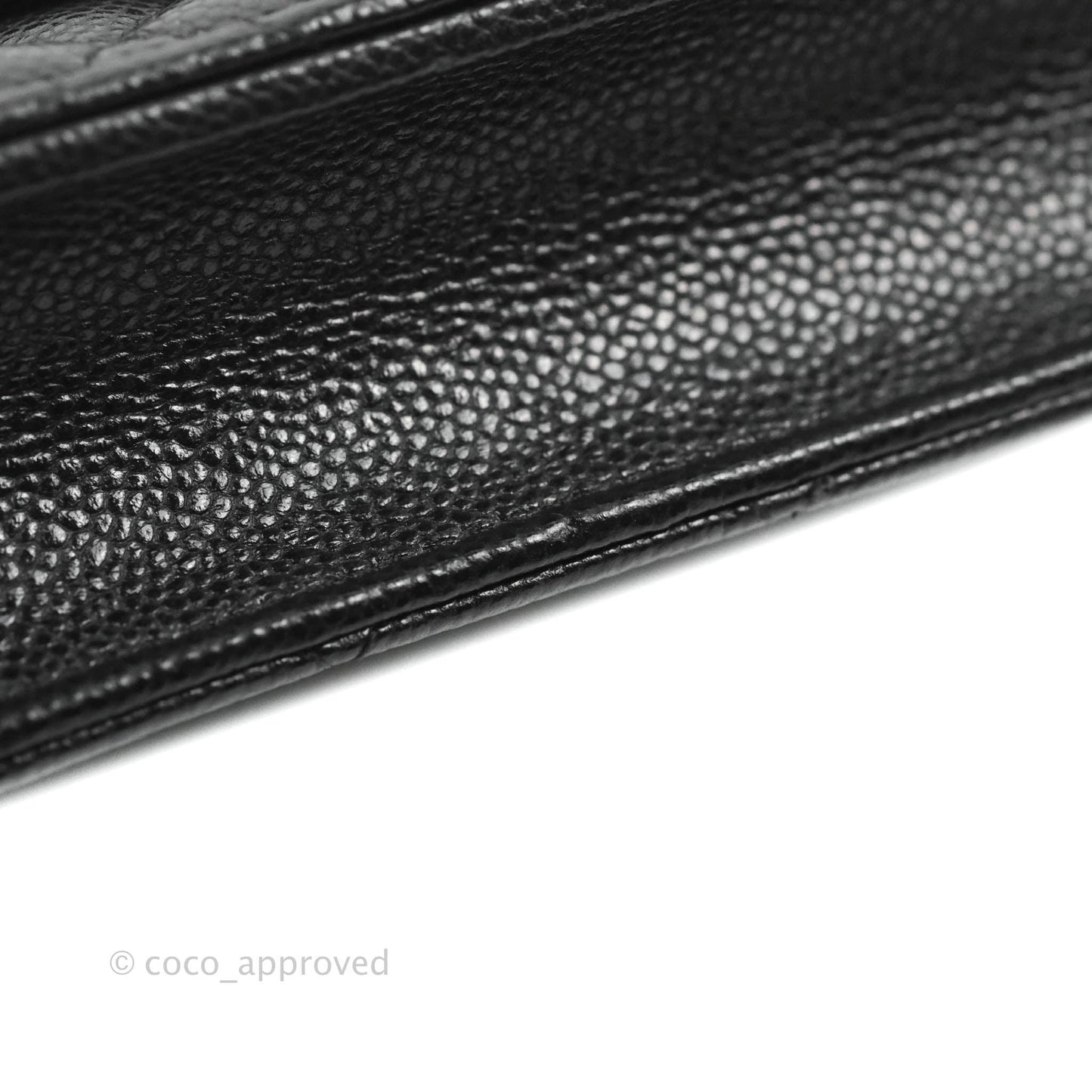 Chanel Quilted Wallet on Chain WOC CC Coco Chain Black Caviar Gold Hardware
