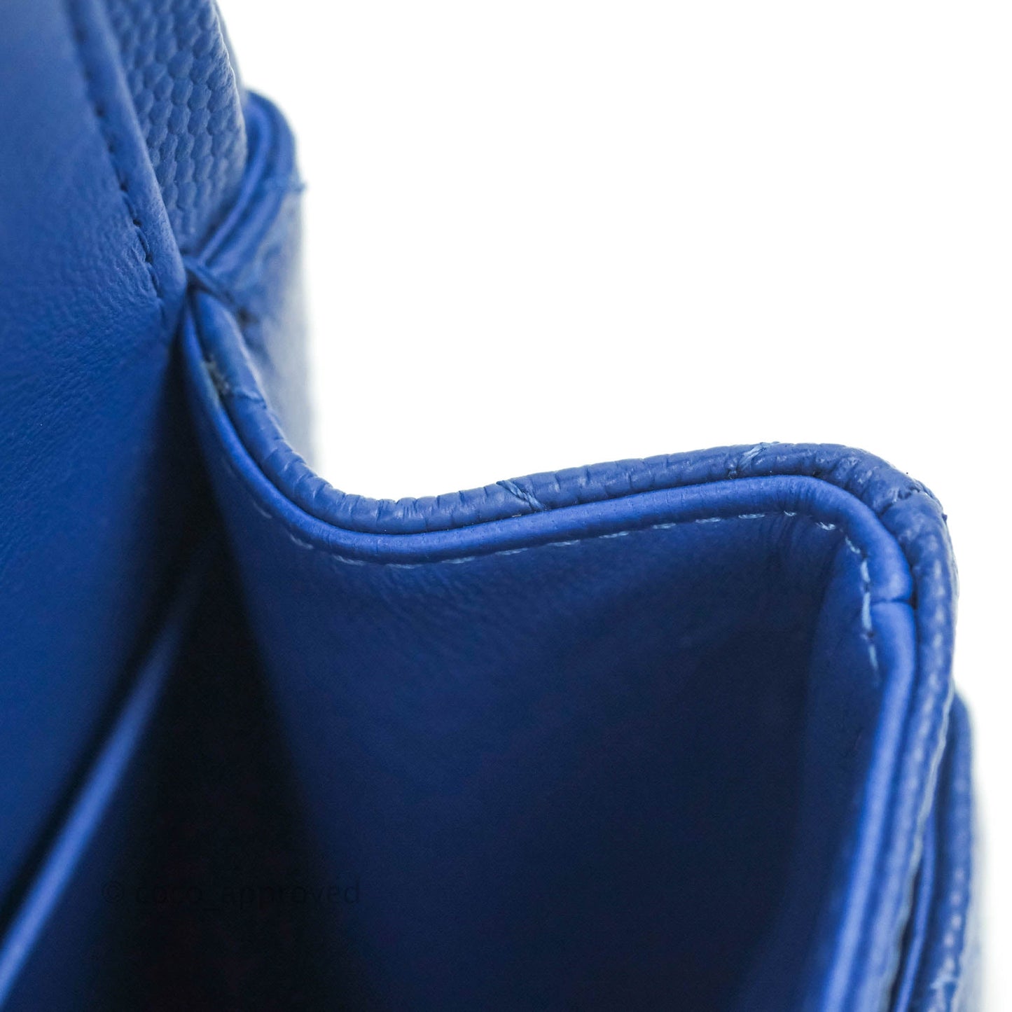 Chanel Small Classic Quilted Flap Blue Caviar Silver Hardware