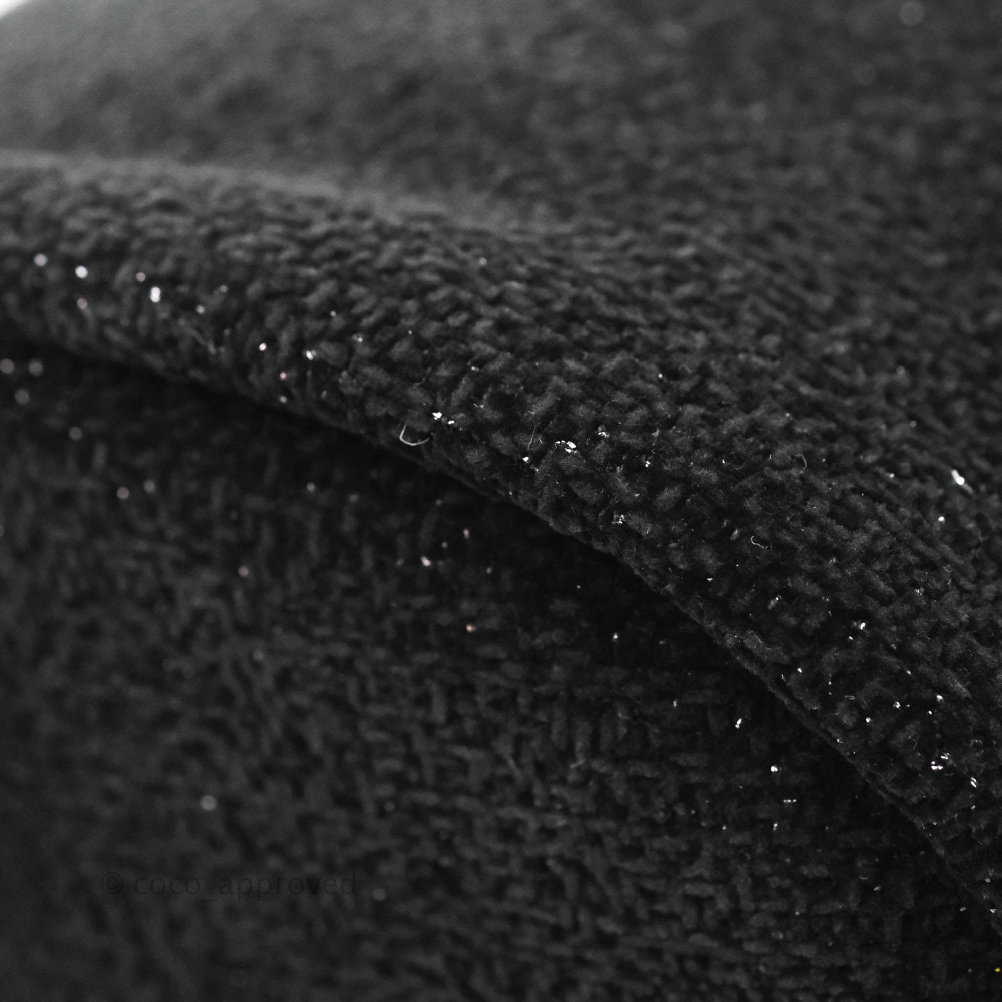 Chanel Deauville Drawstring Bag Black Glitter Lurex