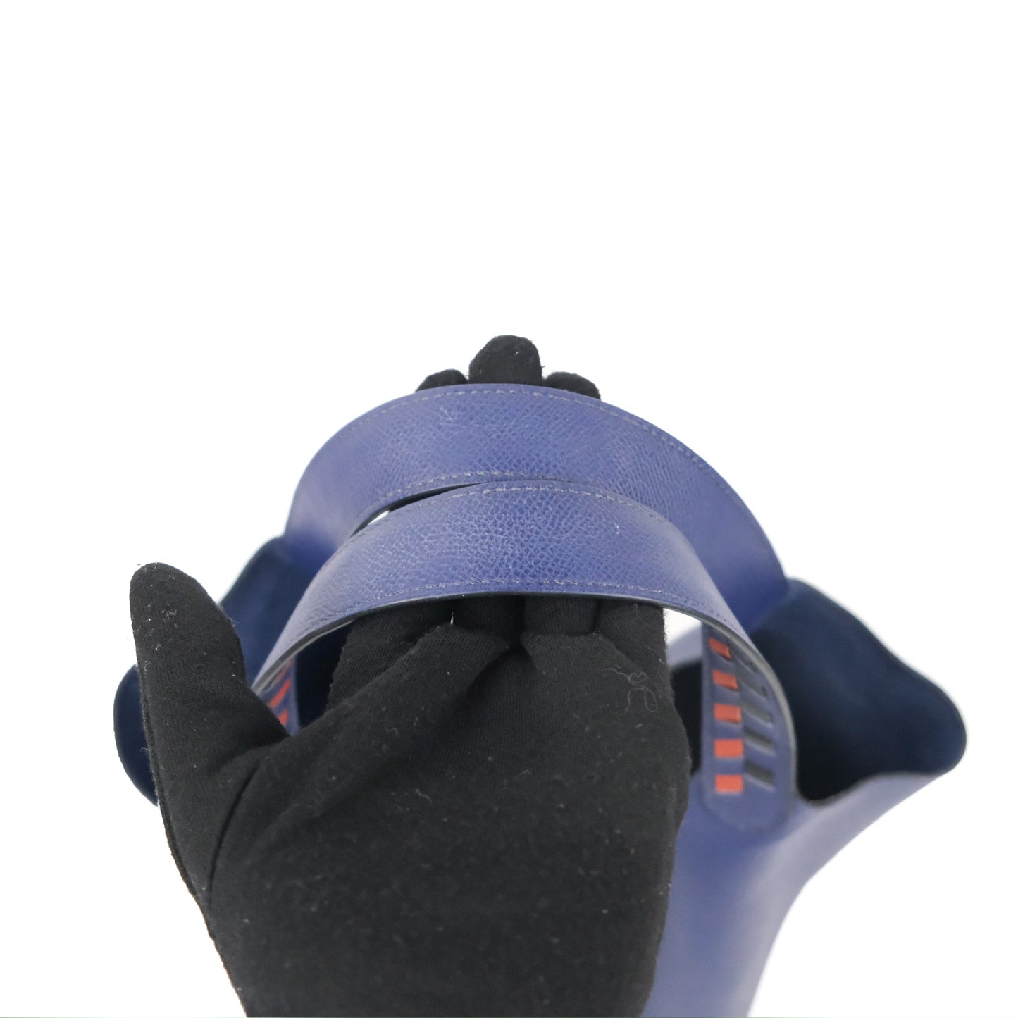 Hermès Tressage De Cuir Picotin Lock 22 Bleu Encre/Brique/Black Epsom Palladium Hardware