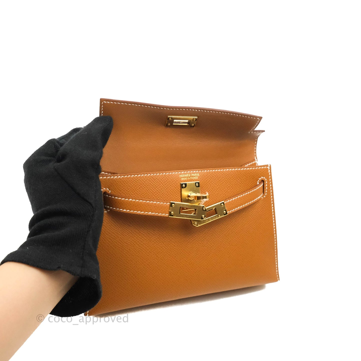 Hermès Mini Kelly II Gold Epsom Gold Hardware