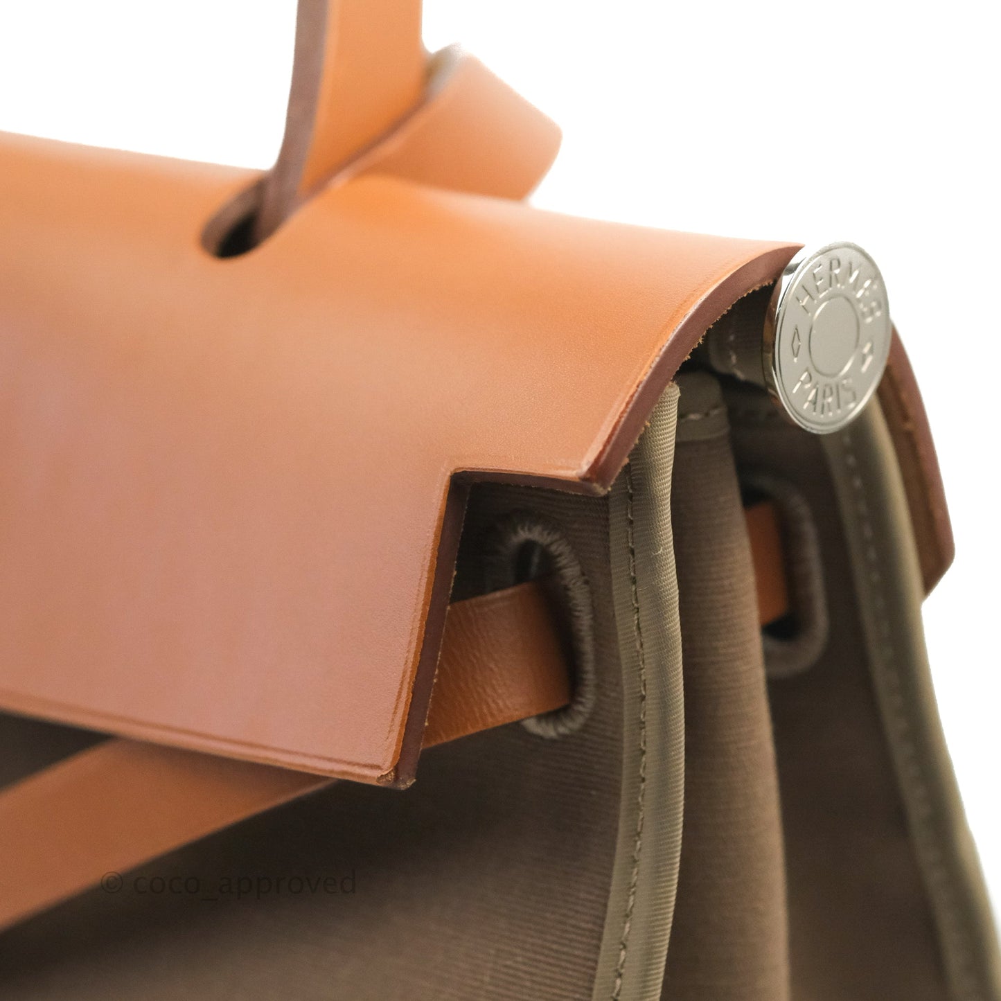 Hermès Herbag Zip 31 Etoupe/Fauve Canvas Palladium Hardware