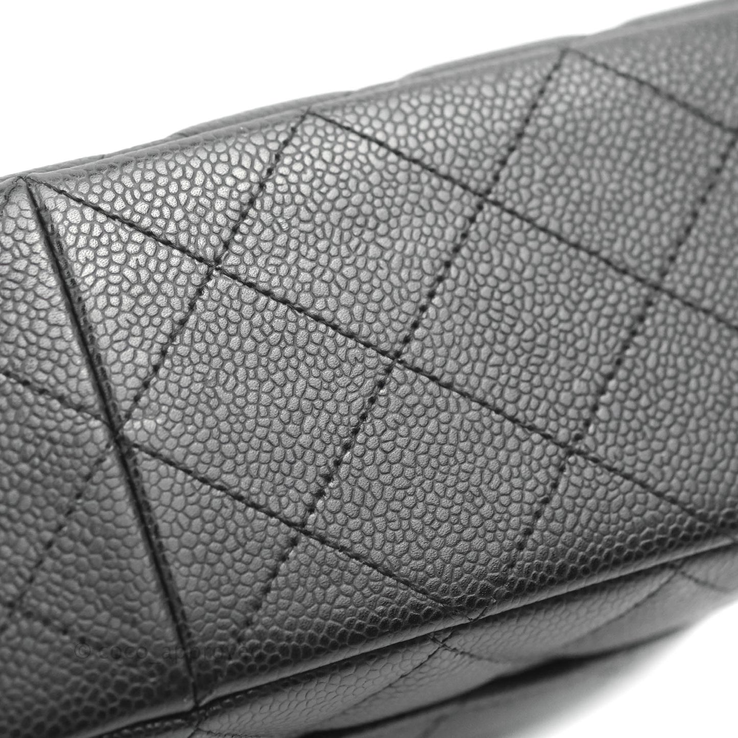 Chanel Jumbo Single Flap Black Caviar Silver Hardware