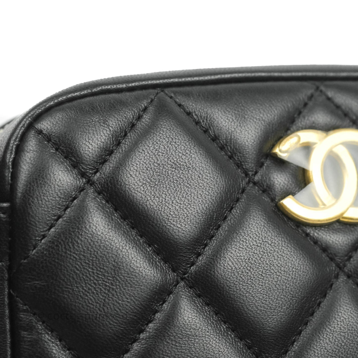 Chanel My Perfect Camera Pearl Adjustable Strap Black Lambskin Gold Hardware