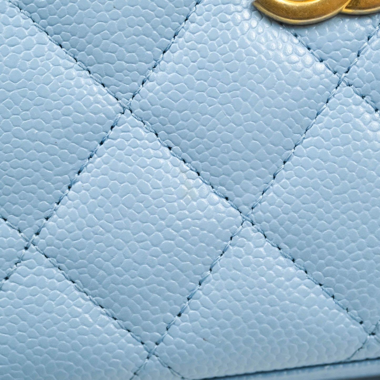 Chanel Vanity Rectangular with Top Handle Pick Me Up Blue Caviar Aged Gold Hardware 22S