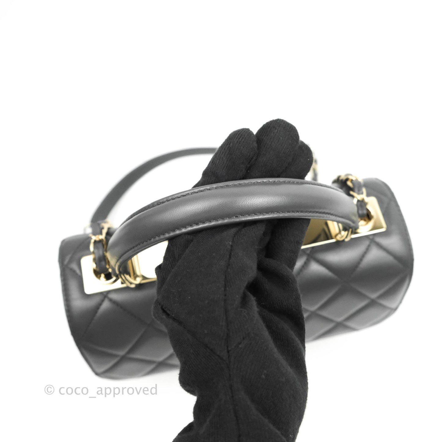 Chanel Small Quilted Trendy CC Dark Grey Lambskin Gold Hardware