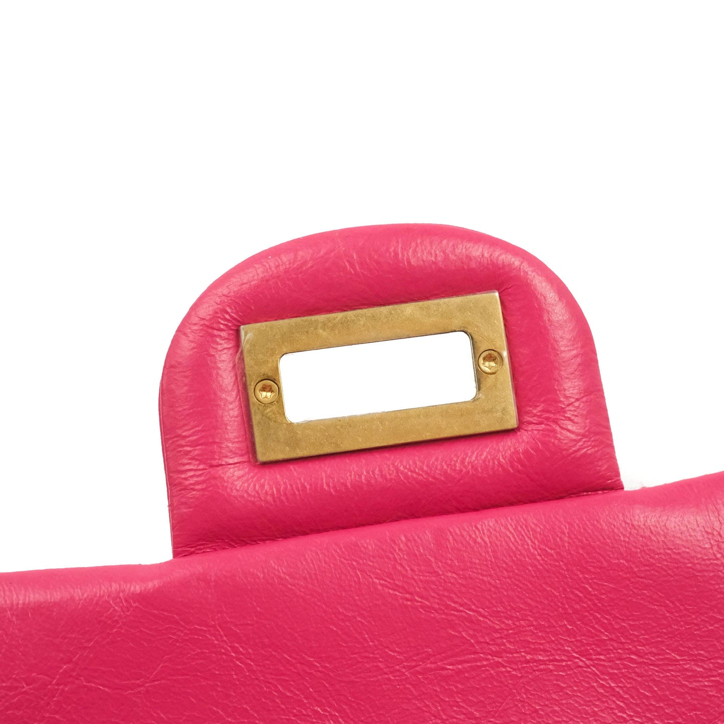 Chanel Mini Reissue 224 Fuschia Pink Aged Calfskin Aged Gold Hardware