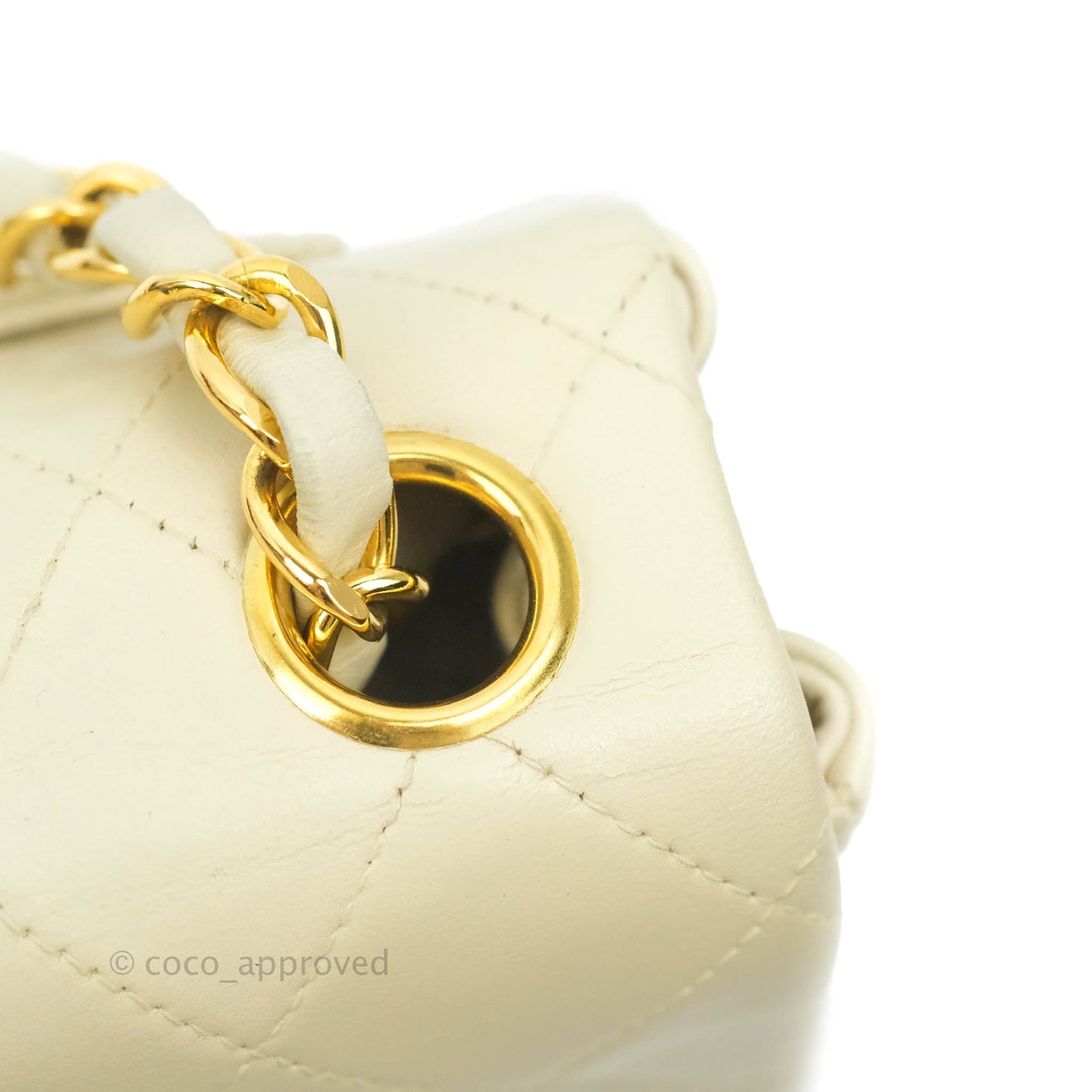 Chanel Vintage Mini Square Beige Lambskin 24K Gold Hardware