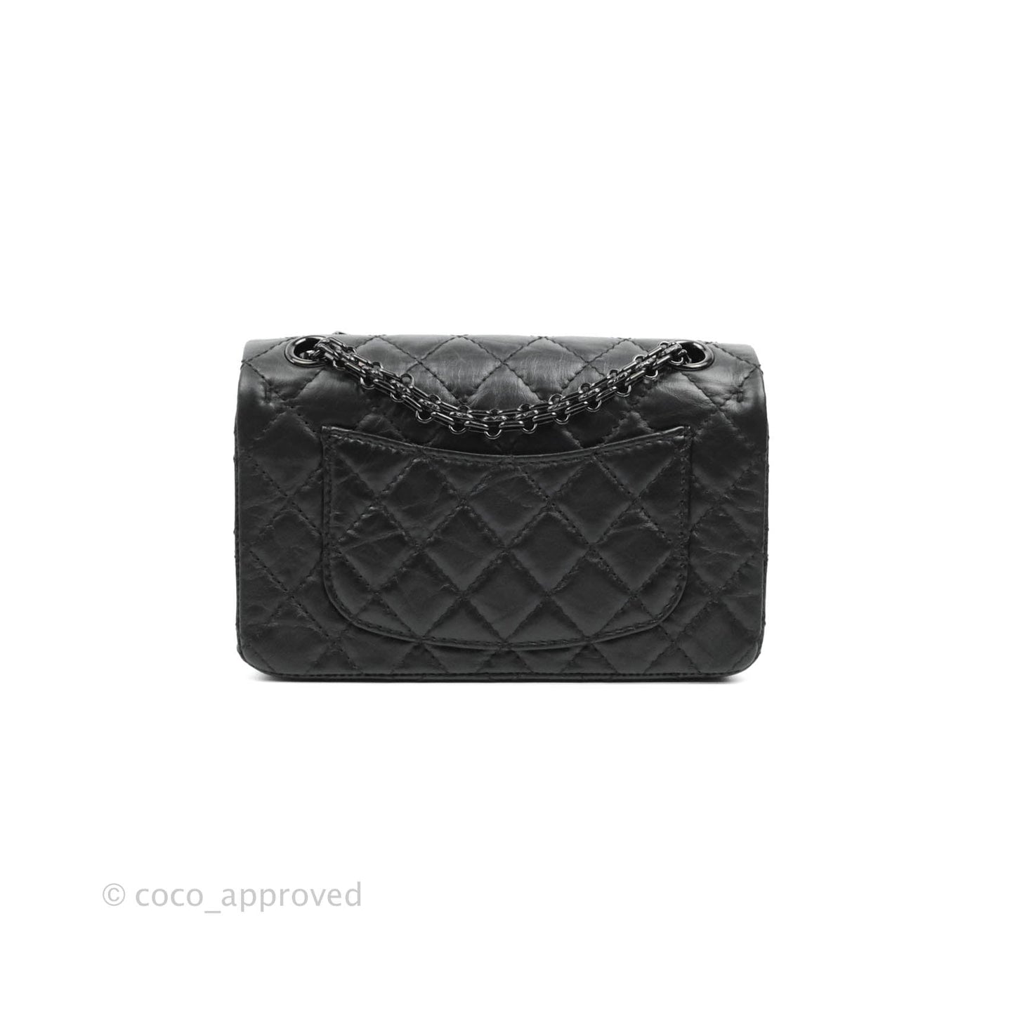 Chanel Mini Reissue 224 So Black Quilted Aged Calfskin Black Hardware