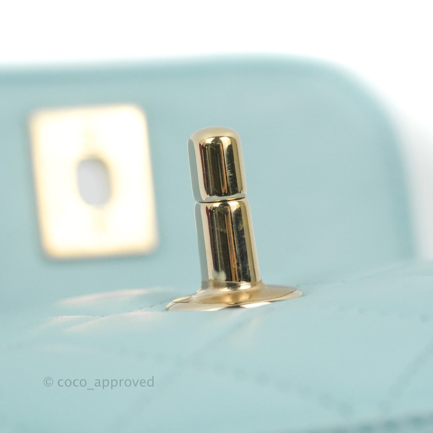 Chanel Mini Quilted Trendy CC Clutch With Chain Tiffany Blue Lambskin Gold Hardware