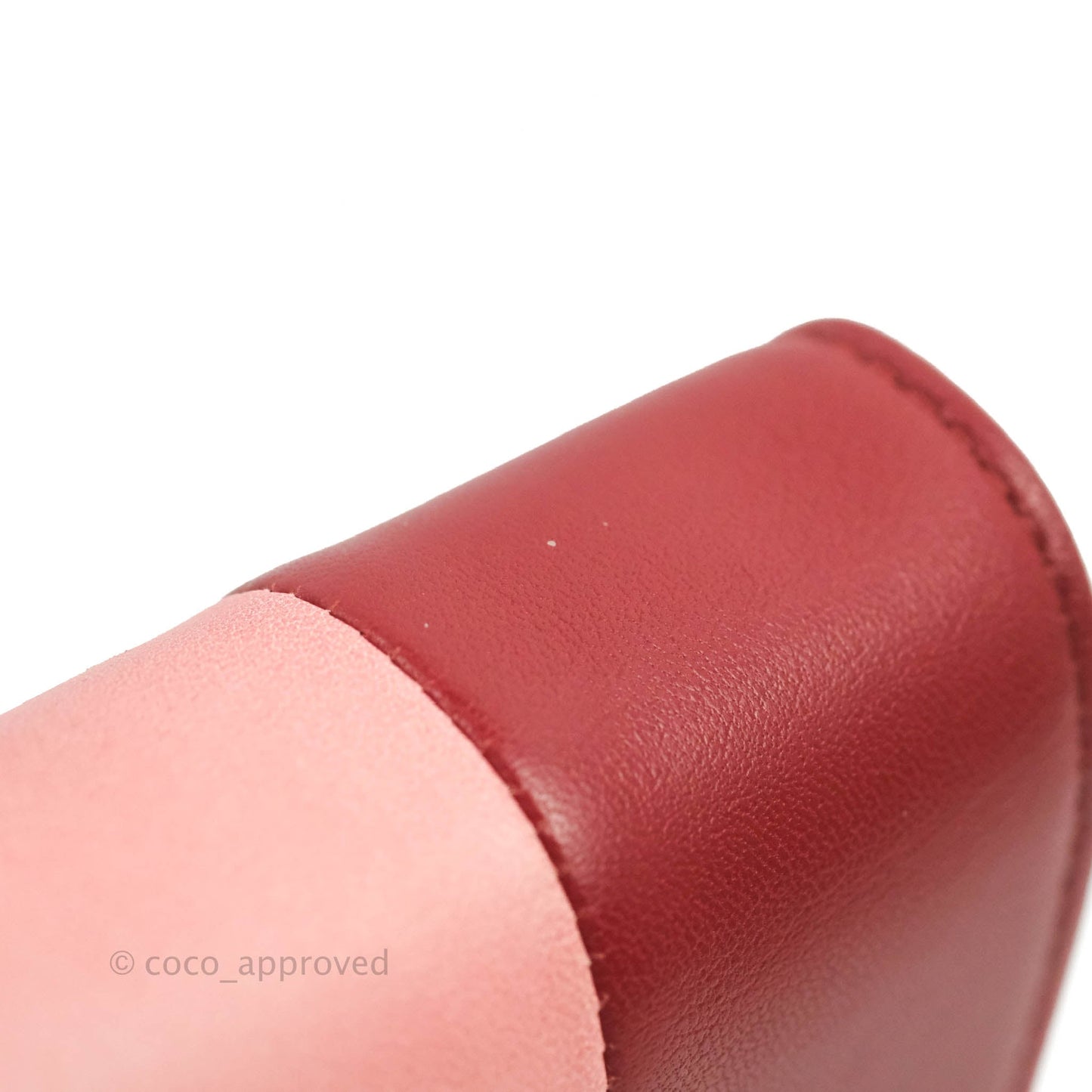 Celine Frame Evening Clutch On Chain Red Pink Smooth Lambskin Silver Hardware