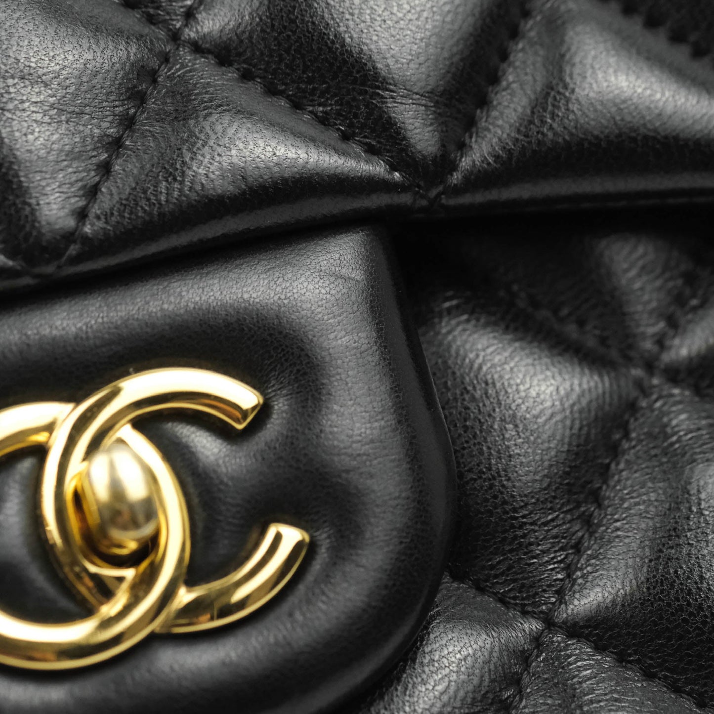Chanel Jumbo Double Flap Black Lambskin Gold Hardware