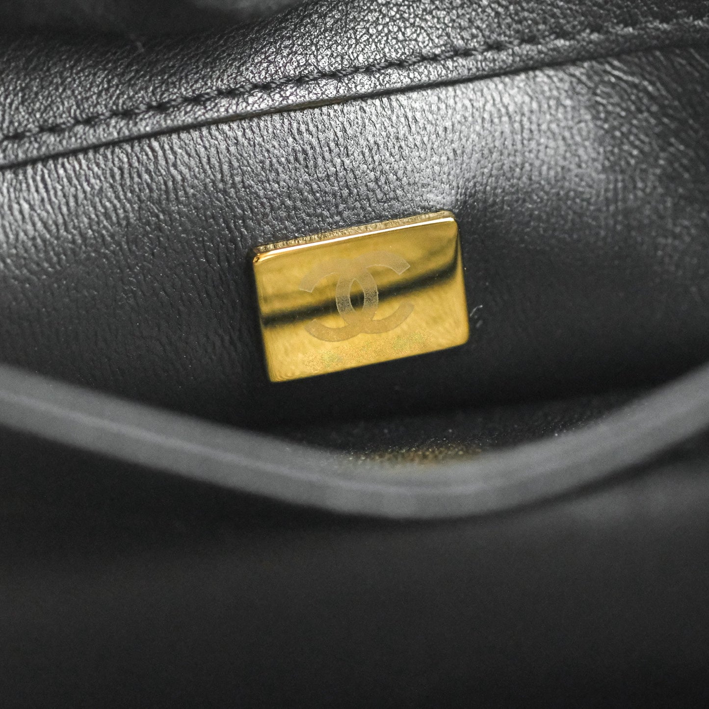 Chanel Small Coco Lady Quilted Flap Bag With Top Handle Black Calfskin Gold Hardware