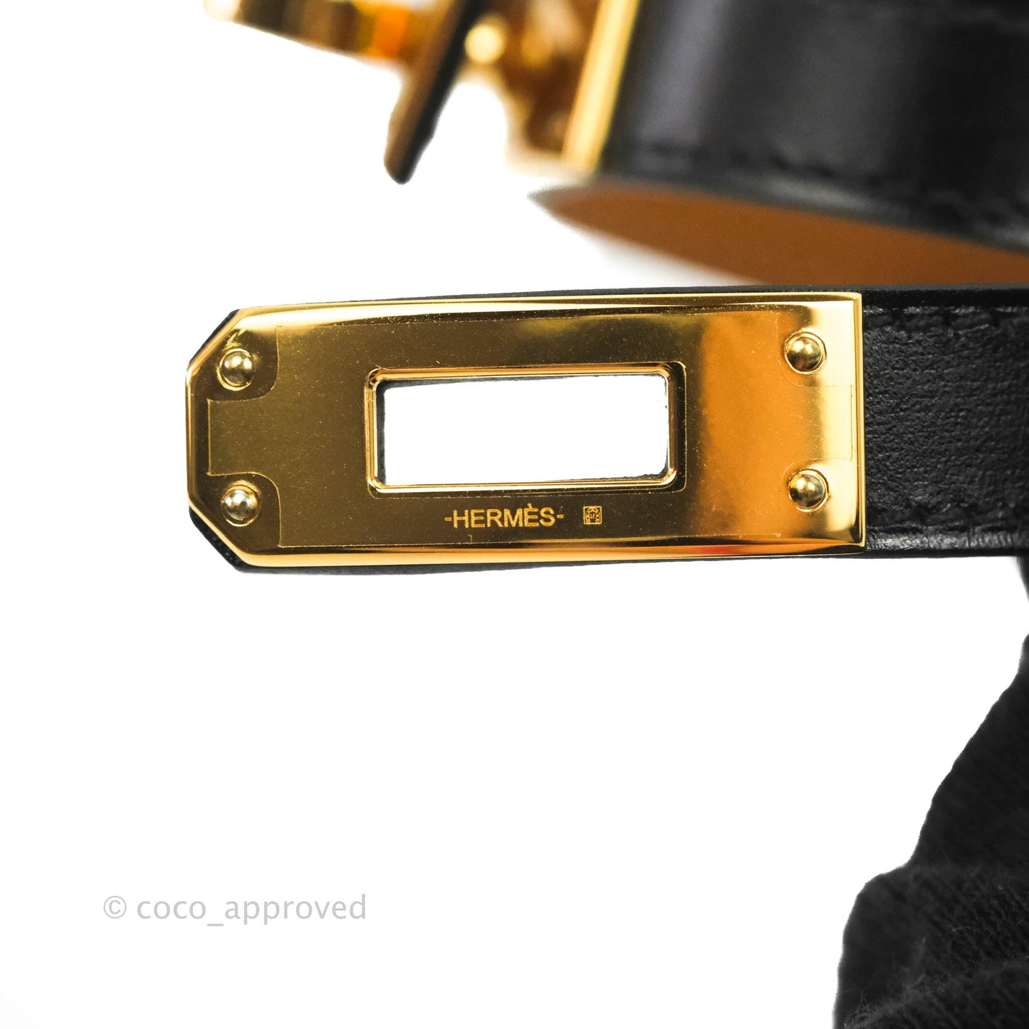 Hermès Kelly Double Tour Swift Bracelet in Black Gold Hardware
