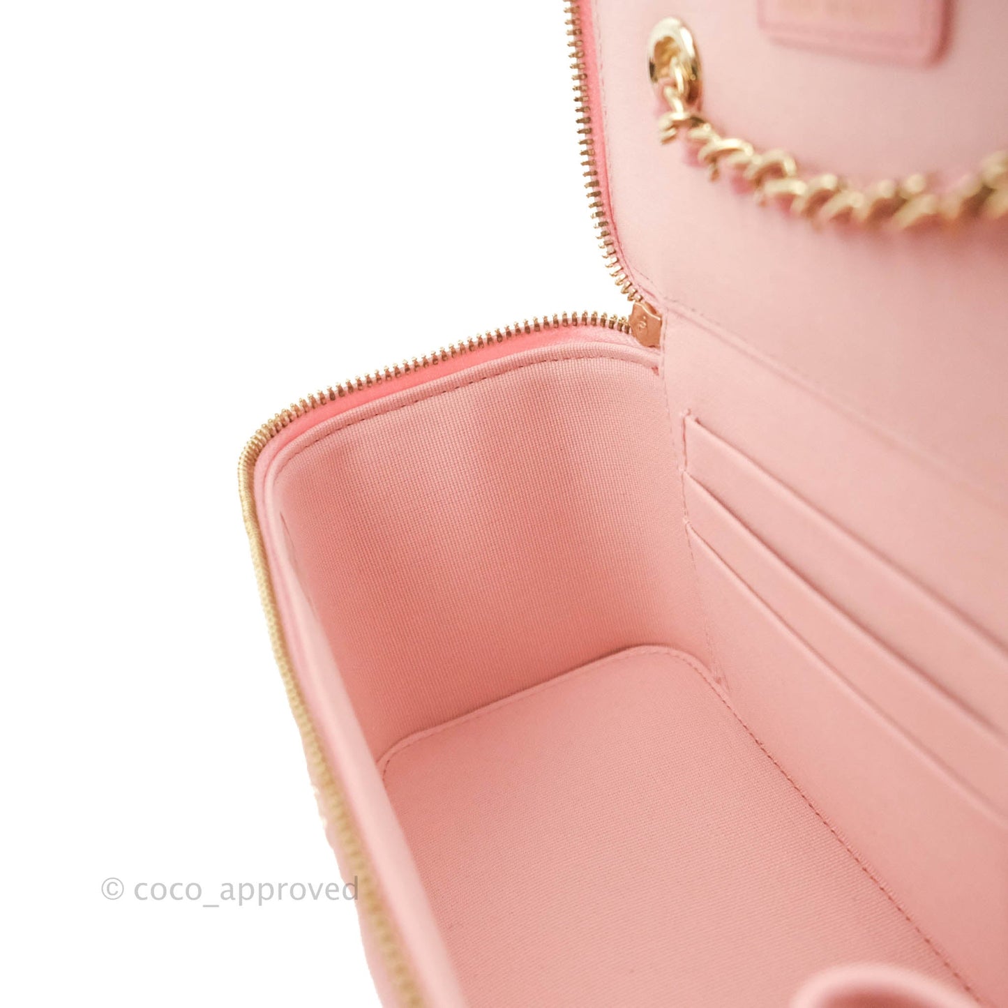Chanel Classic Vanity with Chain Pink Caviar Gold Hardware